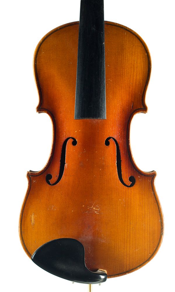 A three-quarter sized violin, unlabelled