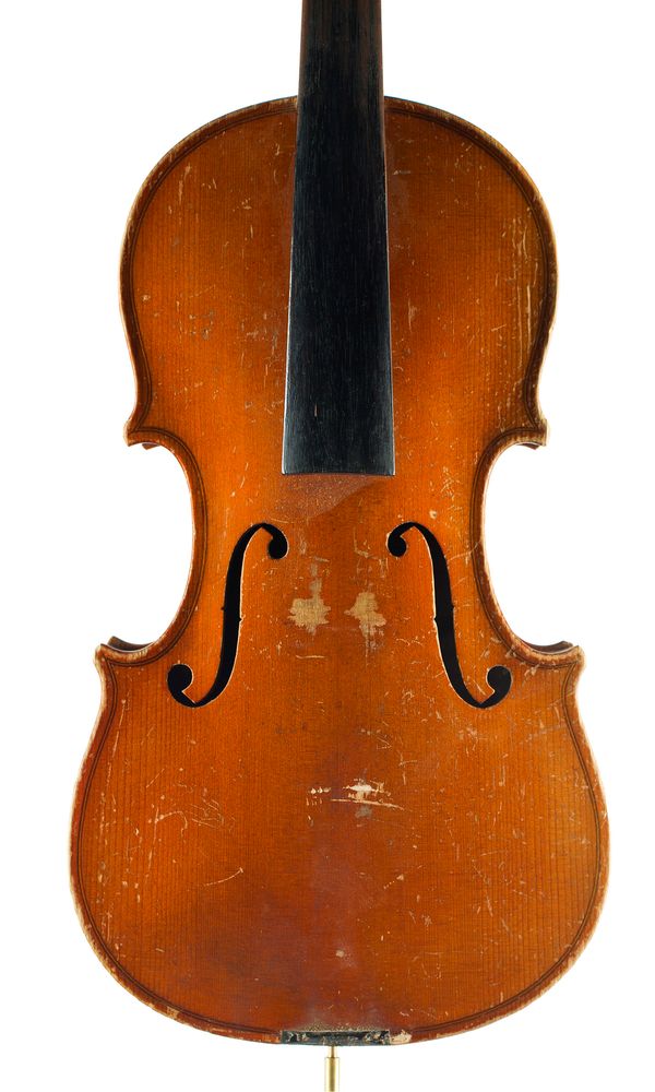 A three-quarter sized violin, unlabelled