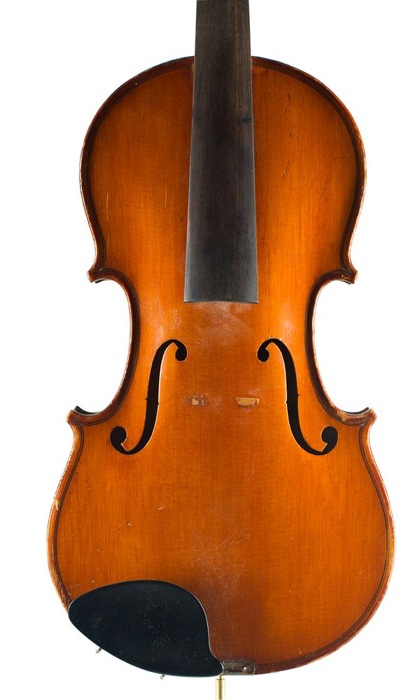 A three-quarter sized violin, labelled modele d'apres Antonius Stradivarius