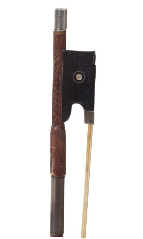 A silver-mounted violin bow by Hermann W. Prell