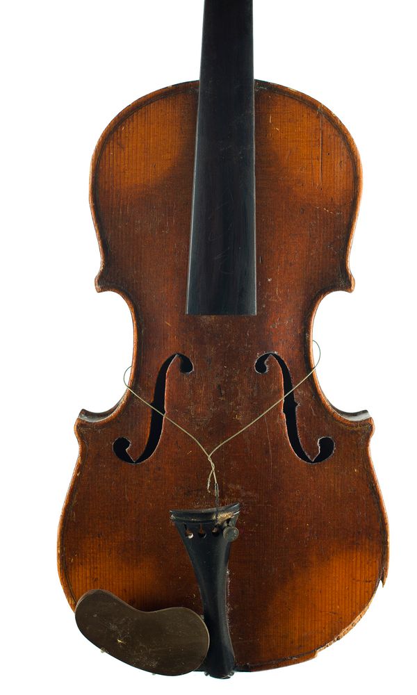 A half-sized violin, unlabelled