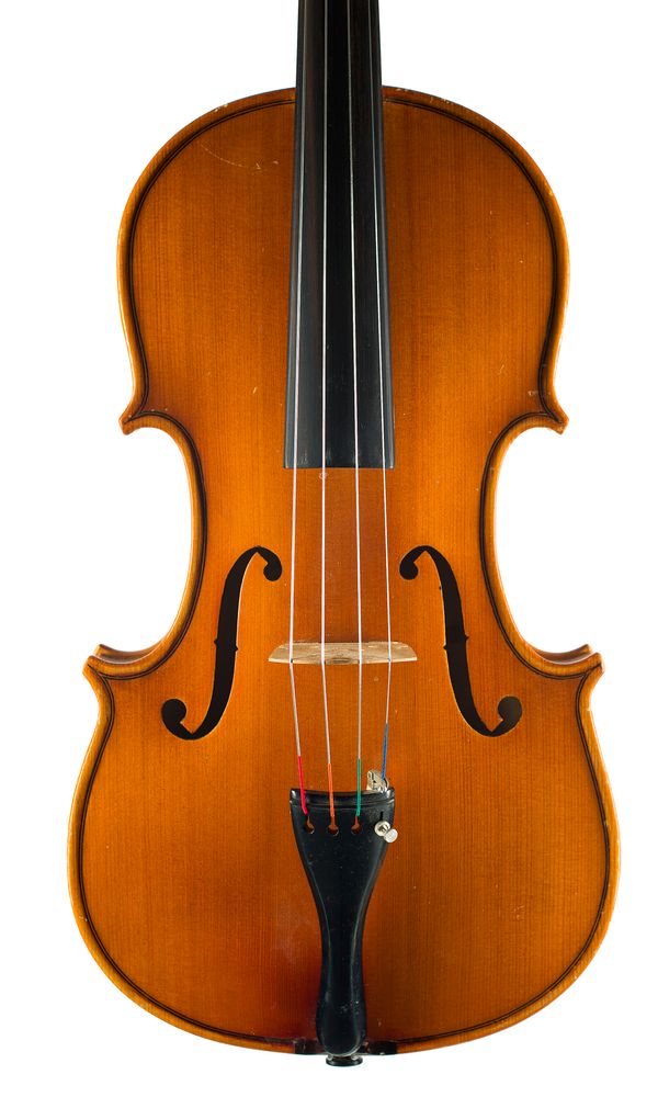A viola labelled Made in Hungary