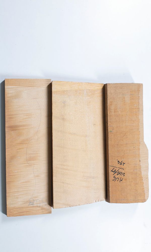 Five maple violin backs