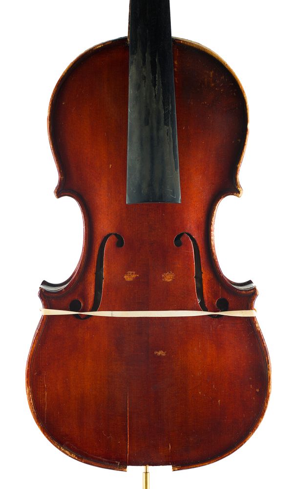 A violin, labelled E. O. Berg