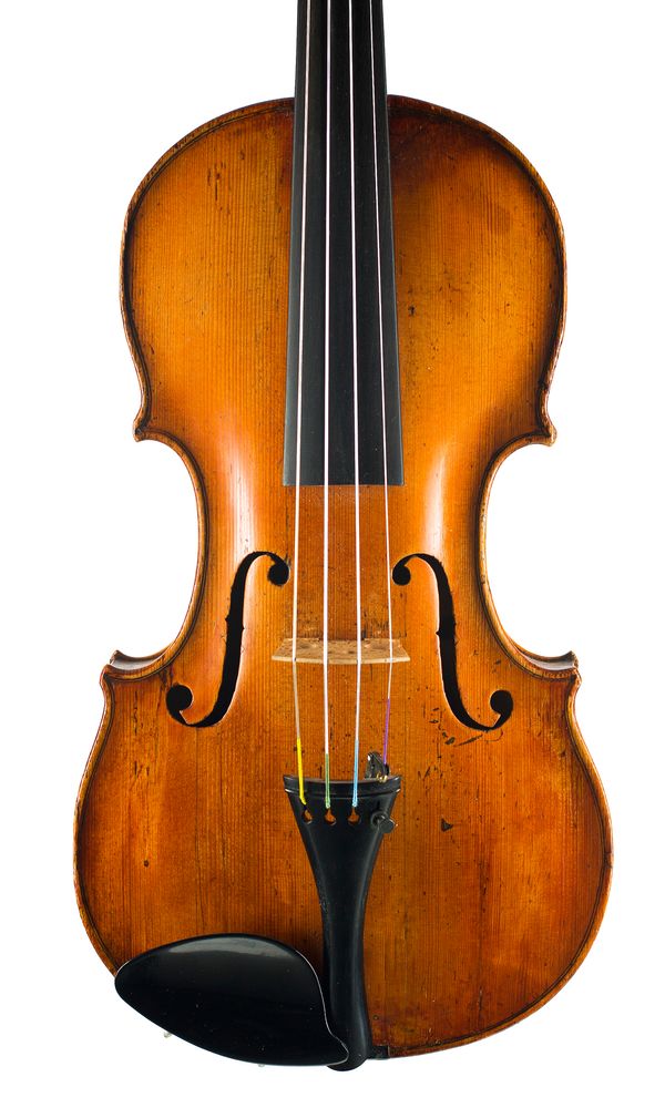 A violin, labelled Ludovicus Guersan