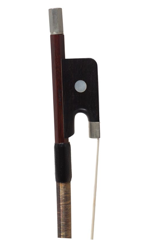 A silver-mounted cello bow, branded P. Hoyer