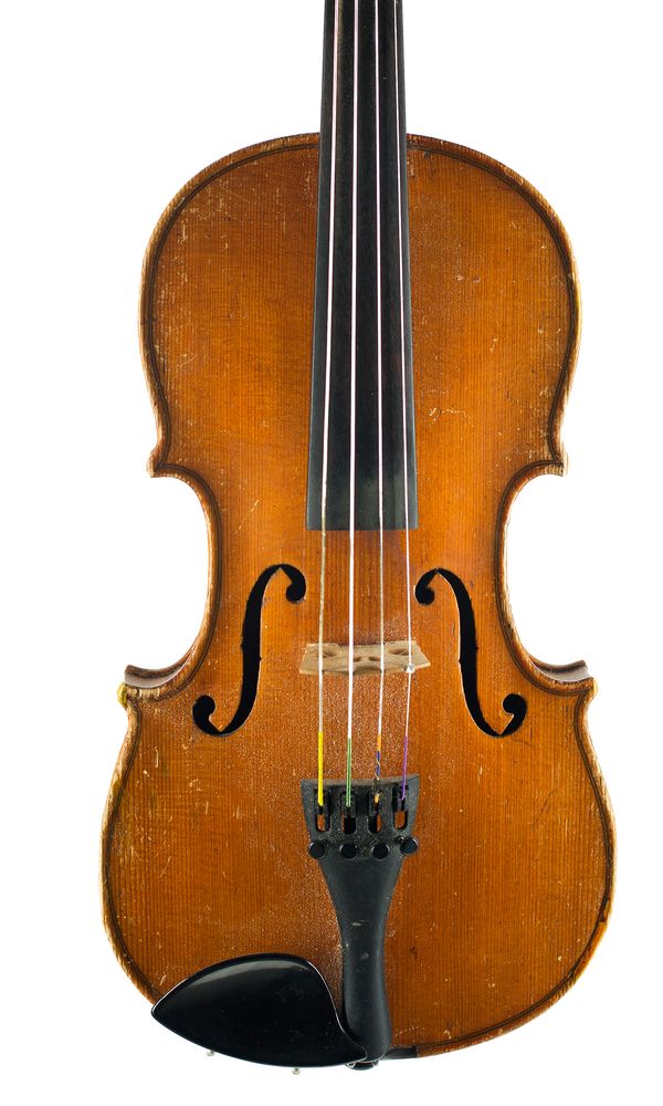 A half-sized violin, labelled GPS