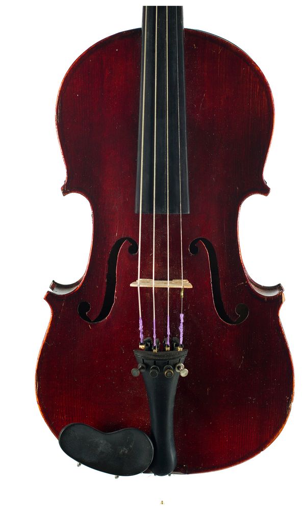 A three-quarter sized violin, labelled Francieus Gobetti