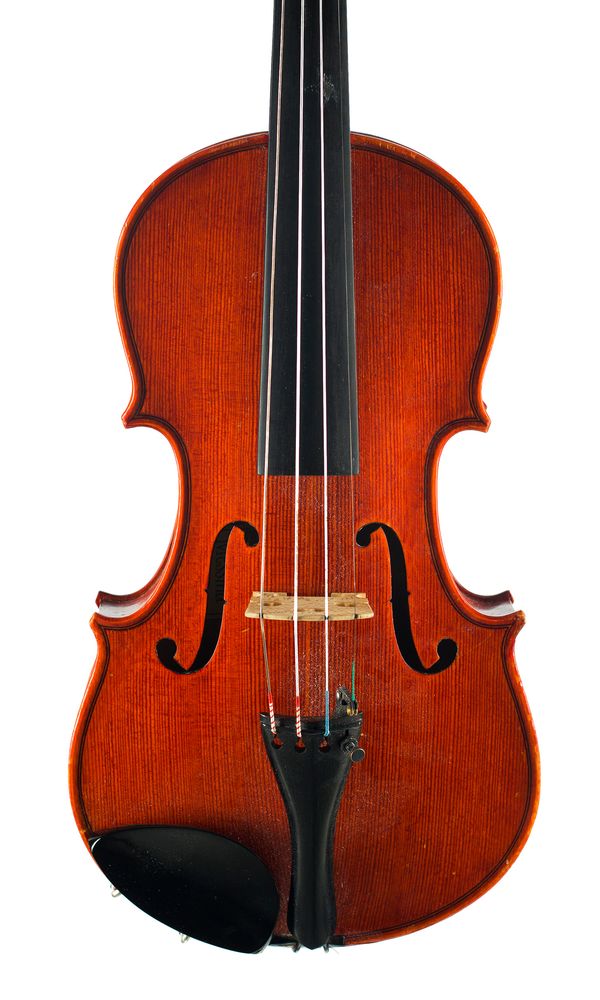 A half-sized violin, labelled the Messina