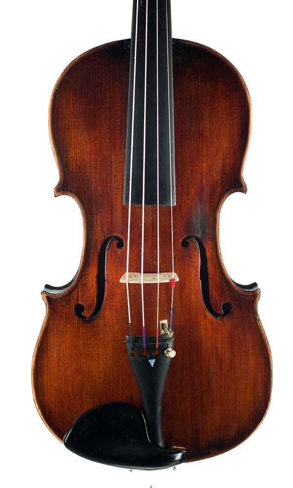 A violin, labelled V. F. Cerveny
