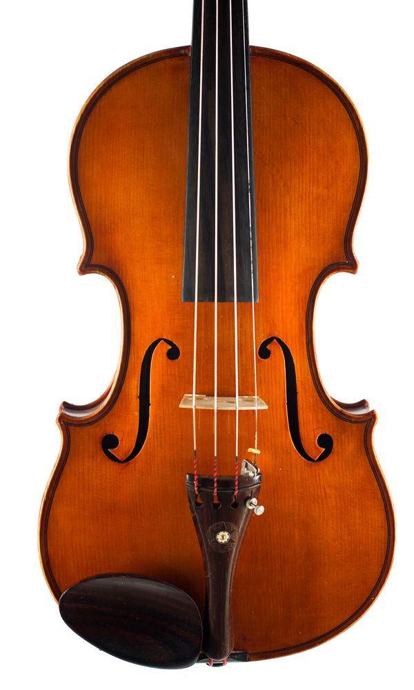 A violin, labelled C. A. Wunderlich