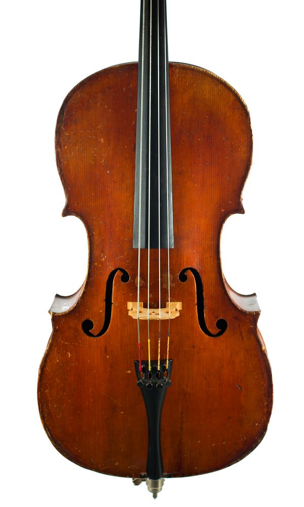 A small cello, labelled Made in France