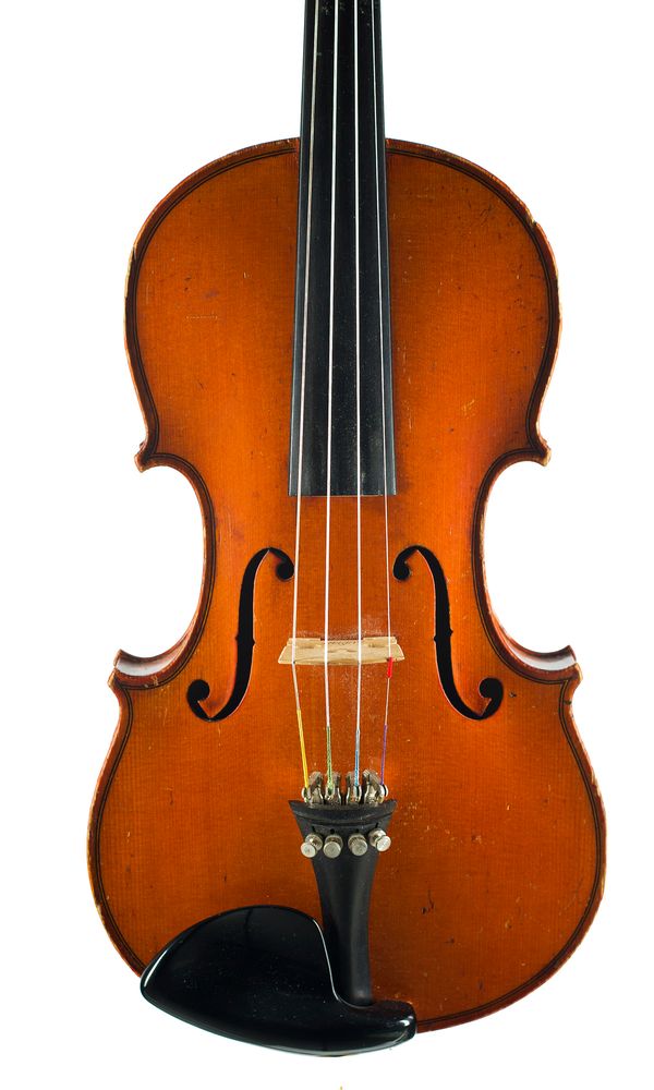 A three-quarter sized violin, branded F.B.