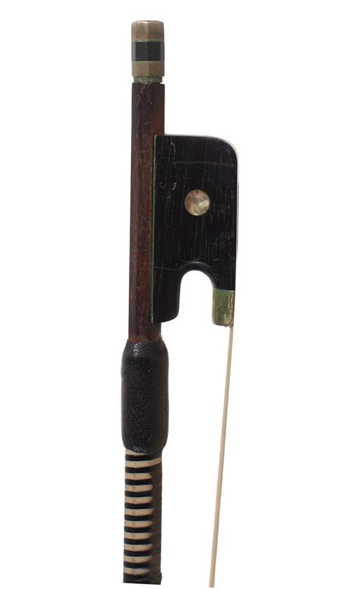 A nickel-mounted violin bow by Conrad Gotz