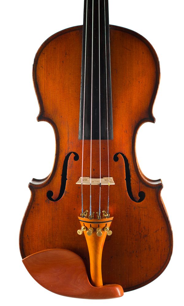 A violin, labelled nachamung von Vuillaume