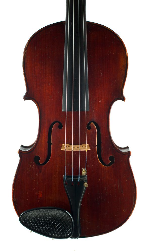 A violin, labelled Maidstone Murdoch