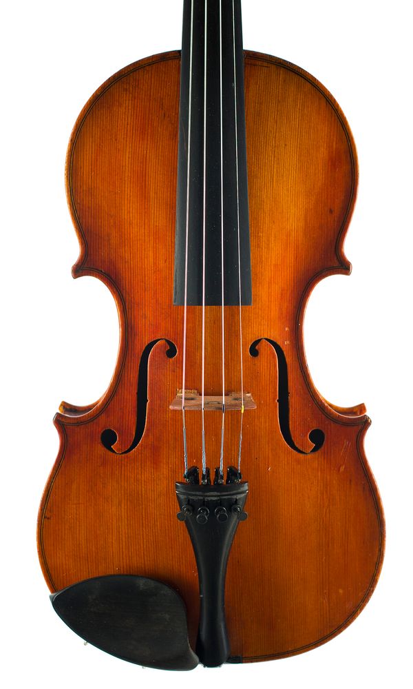 A violin, labelled Norman Boothroyd