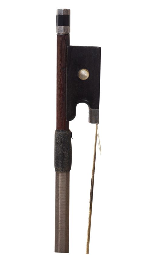 A silver-mounted violin bow by August Rau, Germany