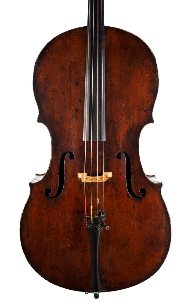 A cello labelled D. Nicolaus Amati