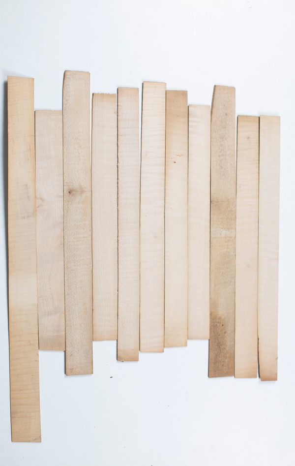 Ten violin ribs, maple