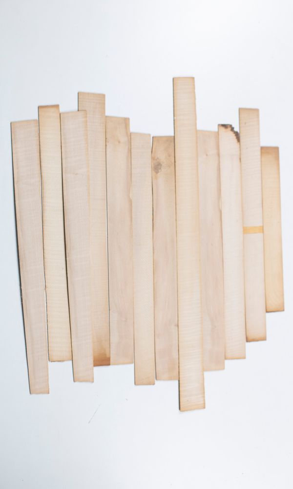 Twelve violin ribs, maple