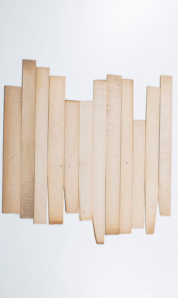 Twelve violin ribs, maple