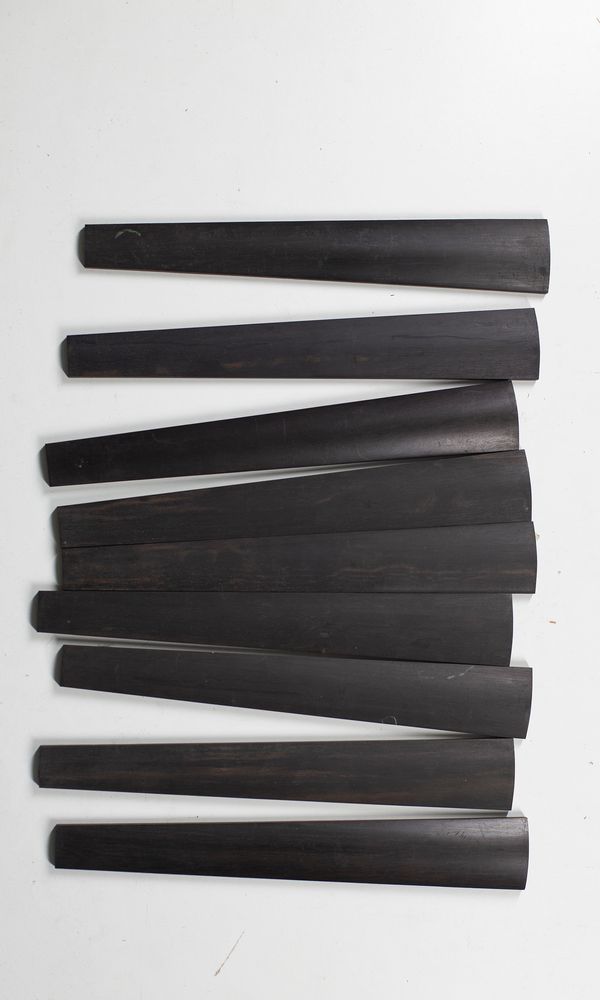 Nine viola fingerboards