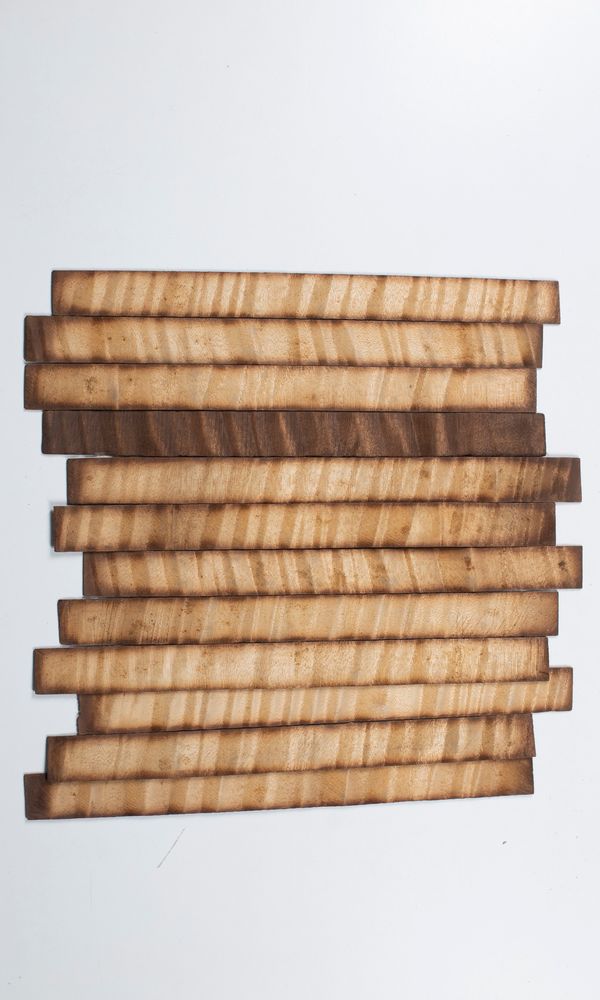 Twelve violin ribs, maple