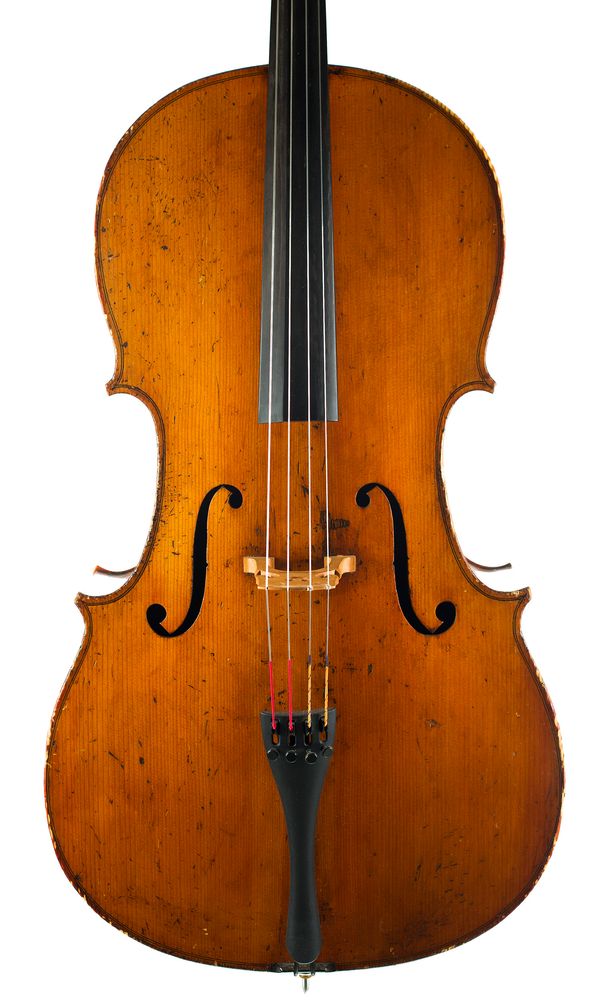 A cello labelled Adolf Durenzy