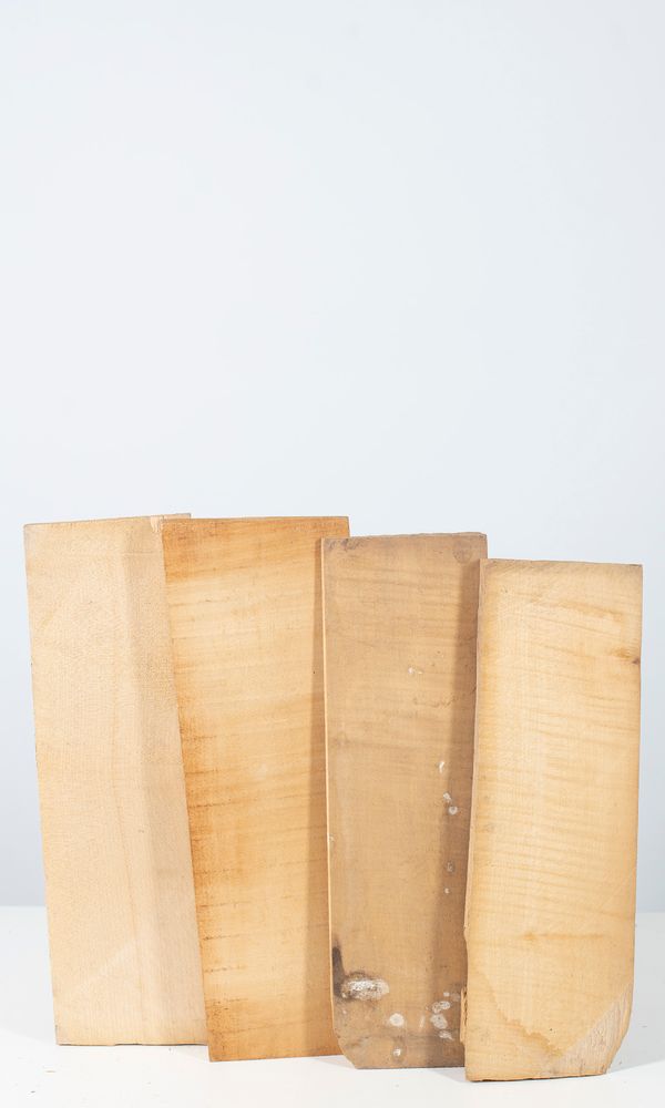 Eight mixed violin blanks, maple