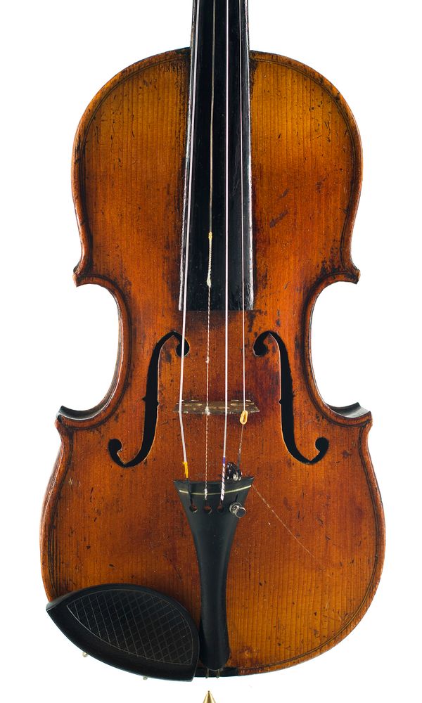 A violin, labelled Chappuy a Parisiis