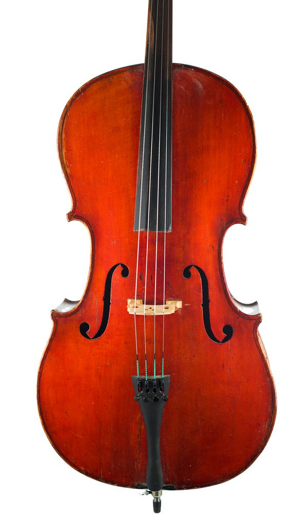 A three-quarter sized cello, unlabelled