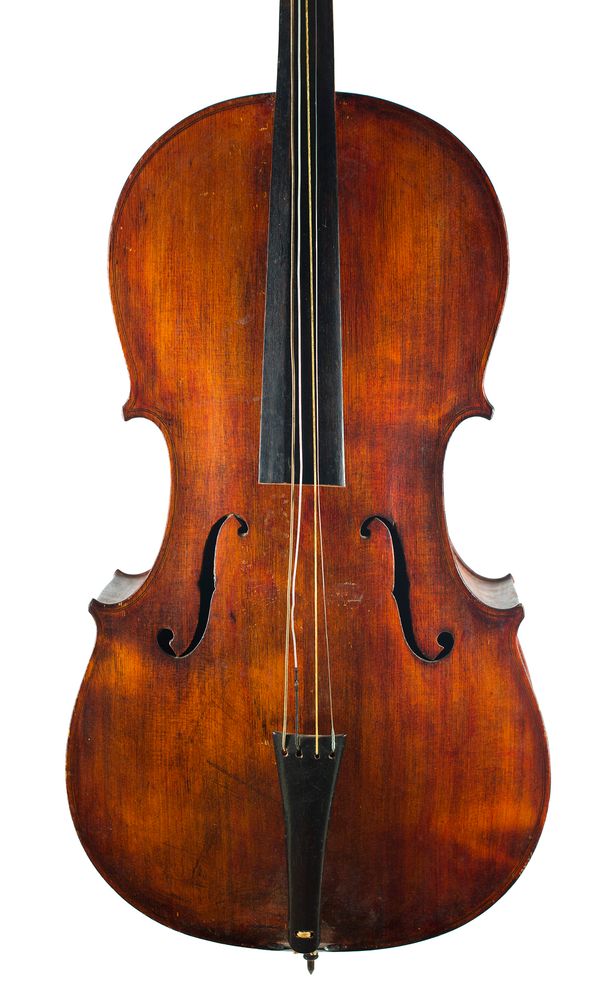 A three-quarter sized cello, labelled Nicolaus Amatus