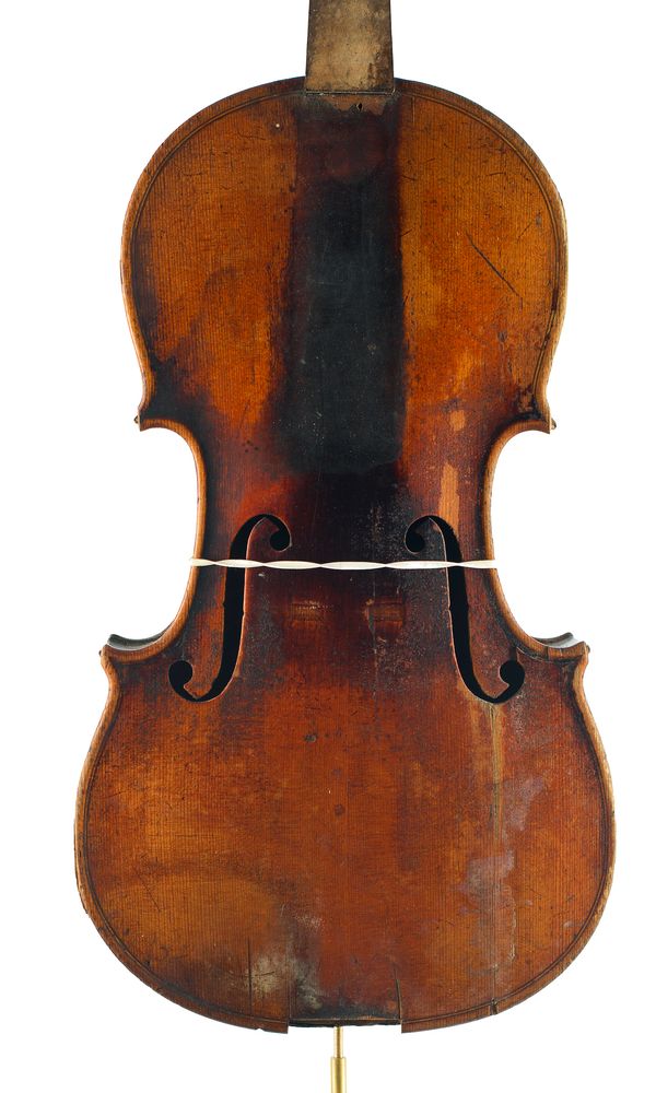 A three-quarter sized violin, unlabelled