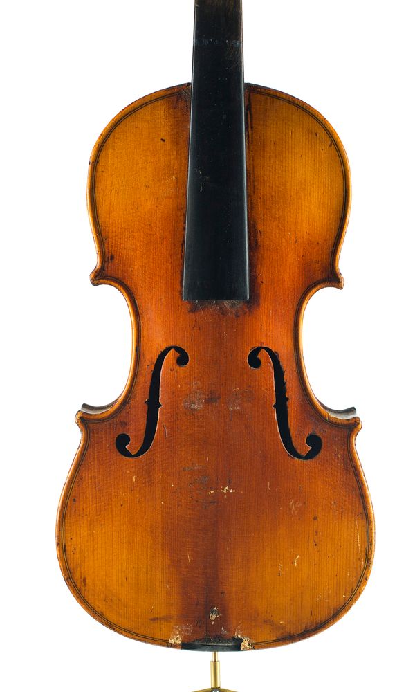 A three-quarter sized violin, unlabelled