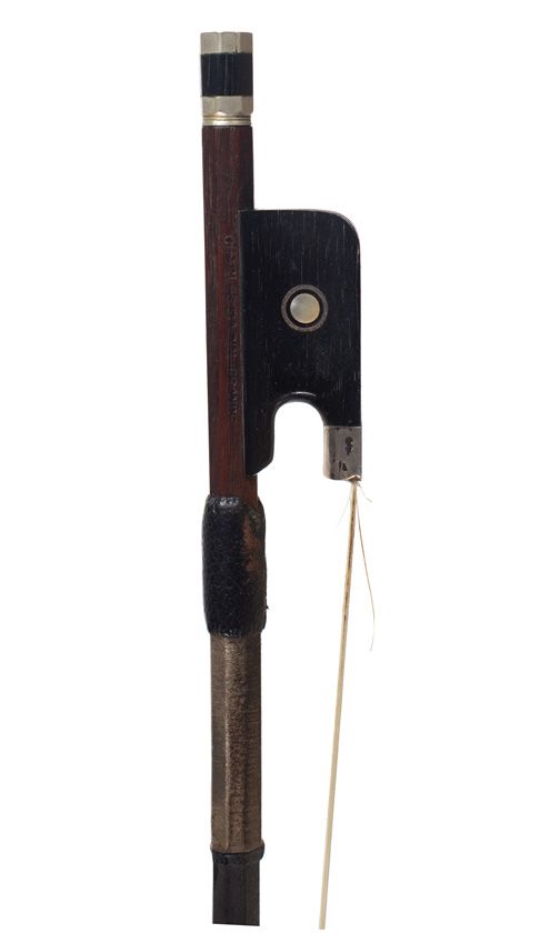 A silver-mounted violin bow by Charles Bazin