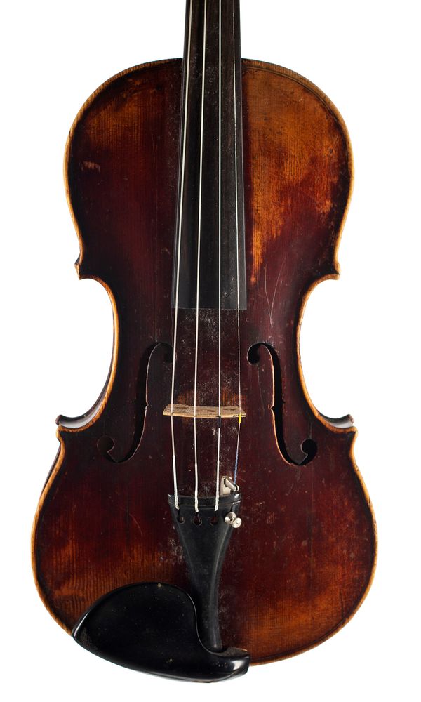 A violin, labelled Simon Kriner... Mittenwald