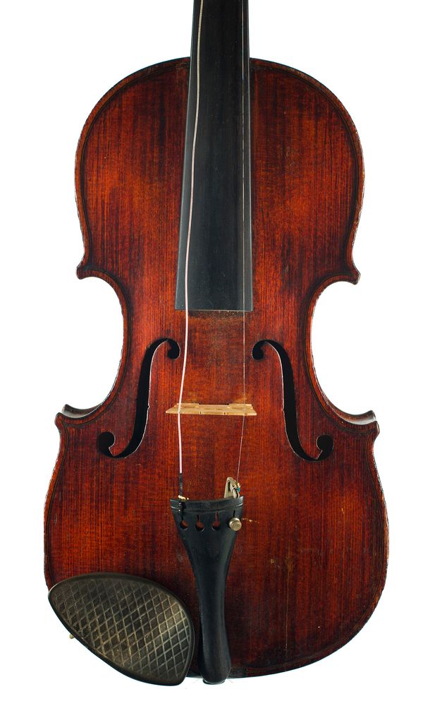A violin, labelled Paul Bailly