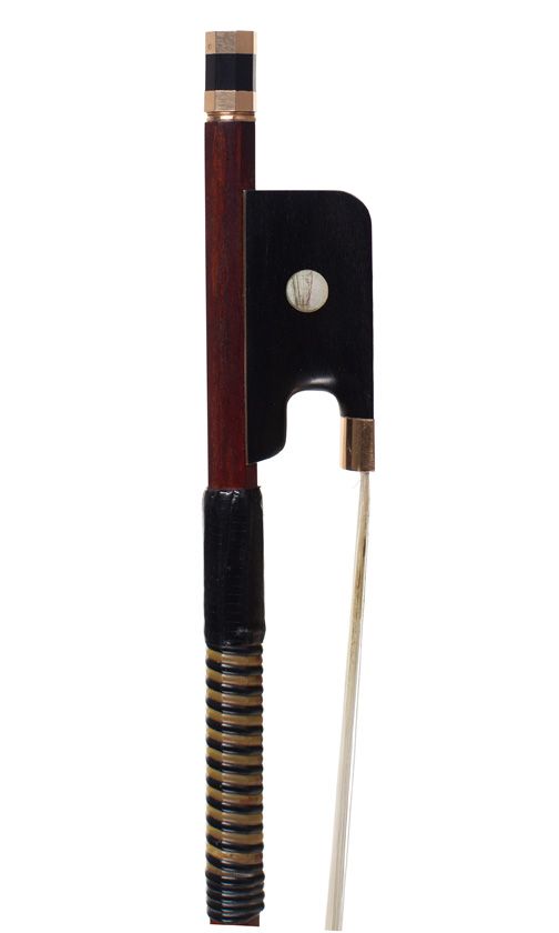 A gold-mounted viola bow, unstamped
