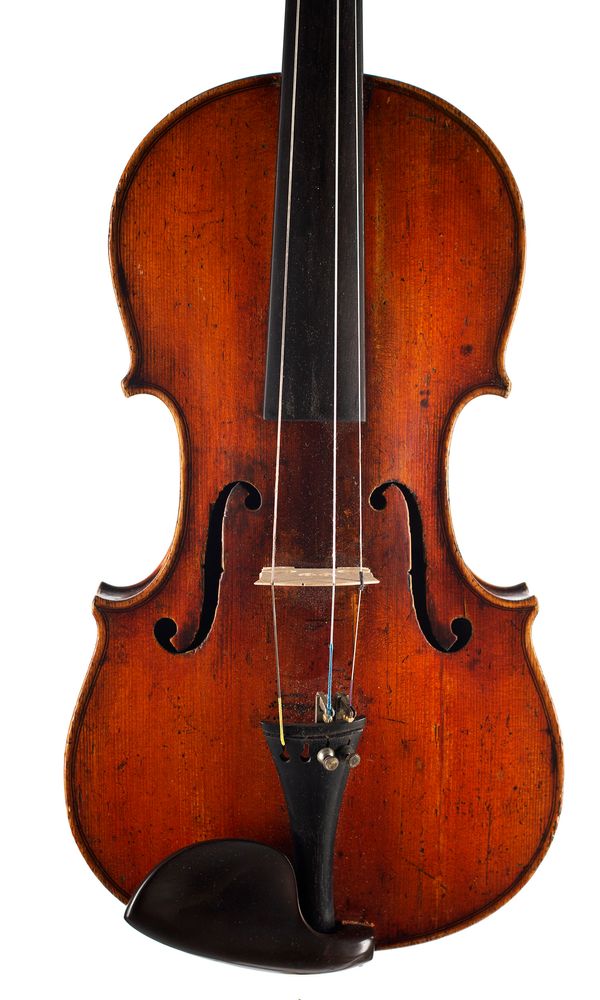 A violin, labelled indistinctly