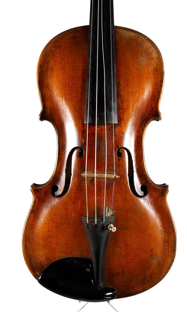 A violin, labelled Jacobus Stainer