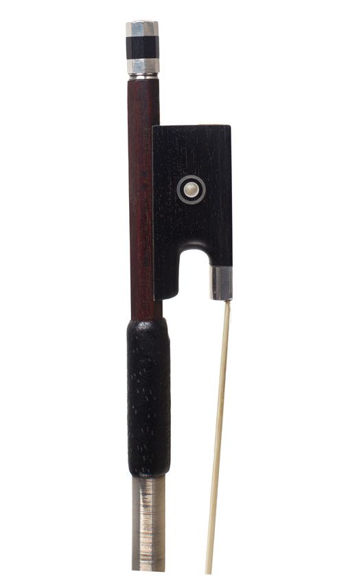 A silver-mounted violin bow by Mathias Thoma