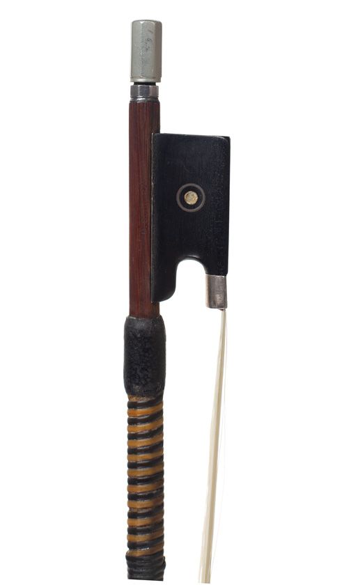 A silver-mounted violin bow, stamped B. Schwarz
