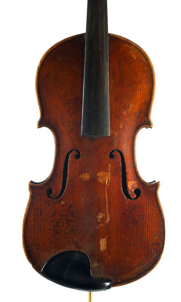 A violin, labelled T. Fielding