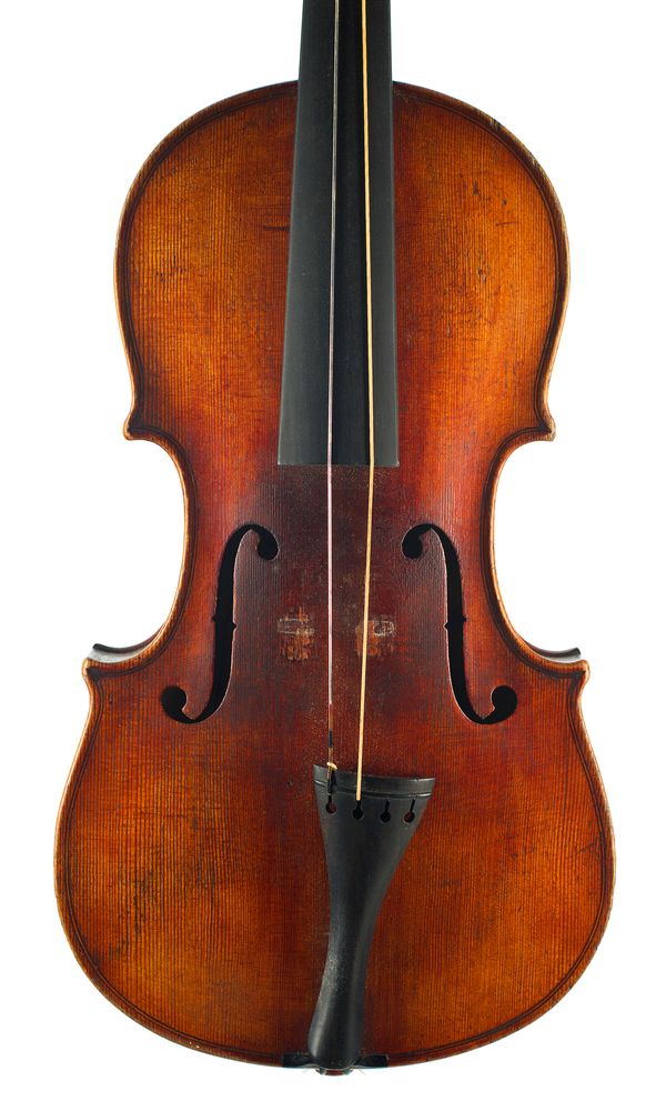 A violin, labelled Antonius Stradivarius Cremonensis 1925 over 100 years old