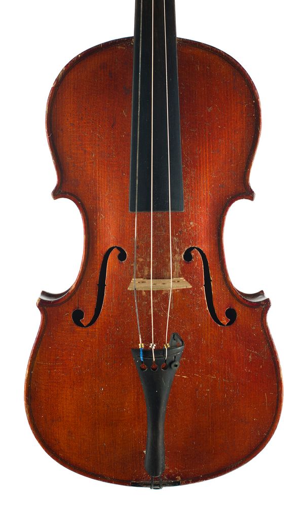 A three-quarter sized violin, unlabelled