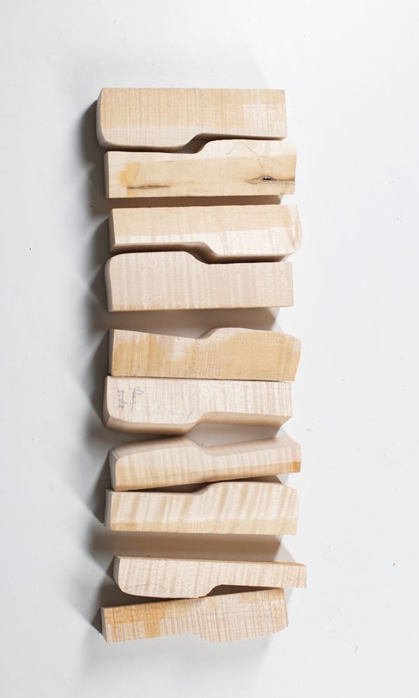 A set of ten maple blocks
