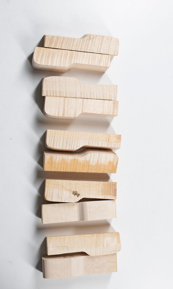 A set of ten maple blocks