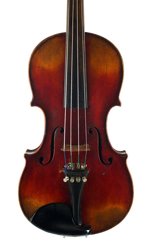A three-quarter sized violin, labelled Stradivarius
