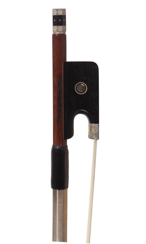 A silver-mounted viola bow